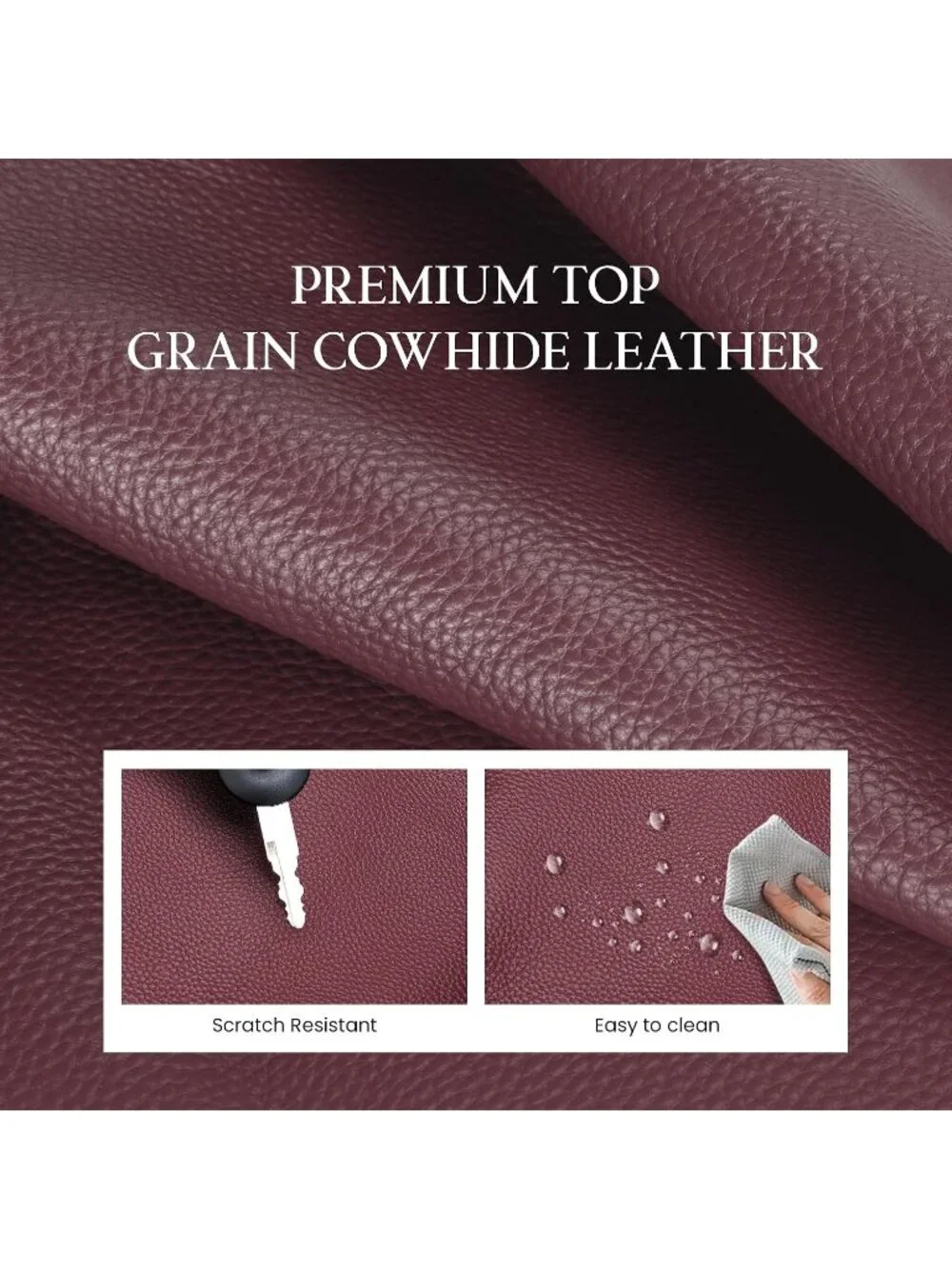 👜Women's Burgundy Genuine Leather Crossbody Bag RFID Wallet Trendy Phone Purse